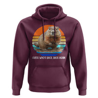 Groundhog Day Hoodie Retro Vintage Funny Woodchuck Guess Whos Back - Wonder Print Shop