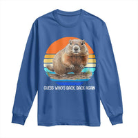Groundhog Day Long Sleeve Shirt Retro Vintage Funny Woodchuck Guess Whos Back - Wonder Print Shop