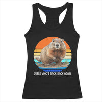 Groundhog Day Racerback Tank Top Retro Vintage Funny Woodchuck Guess Whos Back - Wonder Print Shop