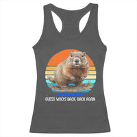 Groundhog Day Racerback Tank Top Retro Vintage Funny Woodchuck Guess Whos Back - Wonder Print Shop