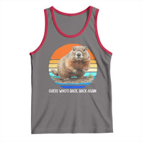 Groundhog Day Tank Top Retro Vintage Funny Woodchuck Guess Whos Back - Wonder Print Shop