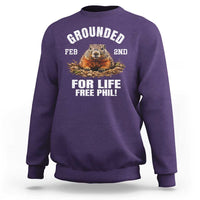 Funny Groundhog Sweatshirt Grounded For Life Ground Hog Day - Wonder Print Shop