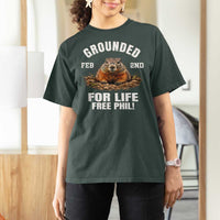 Funny Groundhog T Shirt For Women Grounded For Life Ground Hog Day - Wonder Print Shop