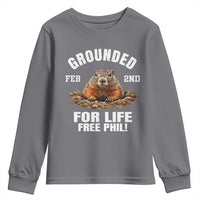 Funny Groundhog Youth Sweatshirt Grounded For Life Ground Hog Day - Wonder Print Shop