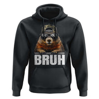 Bruh Groundhog Hoodie Funny Woodchuck Camo Hat Youth Teens Kids Slang - Wonder Print Shop