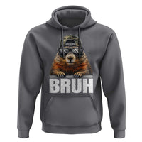 Bruh Groundhog Hoodie Funny Woodchuck Camo Hat Youth Teens Kids Slang - Wonder Print Shop