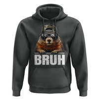 Bruh Groundhog Hoodie Funny Woodchuck Camo Hat Youth Teens Kids Slang - Wonder Print Shop