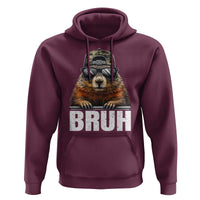 Bruh Groundhog Hoodie Funny Woodchuck Camo Hat Youth Teens Kids Slang - Wonder Print Shop