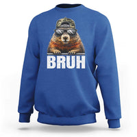 Bruh Groundhog Sweatshirt Funny Woodchuck Camo Hat Youth Teens Kids Slang - Wonder Print Shop