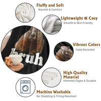 Bruh Groundhog Throw Blanket Funny Woodchuck Youth Teens Kids Slang - Wonder Print Shop