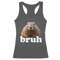 Bruh Groundhog Racerback Tank Top Funny Woodchuck Youth Teens Kids Slang - Wonder Print Shop