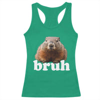 Bruh Groundhog Racerback Tank Top Funny Woodchuck Youth Teens Kids Slang - Wonder Print Shop