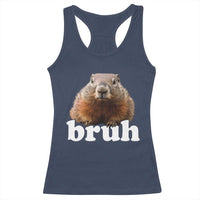 Bruh Groundhog Racerback Tank Top Funny Woodchuck Youth Teens Kids Slang - Wonder Print Shop