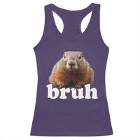 Bruh Groundhog Racerback Tank Top Funny Woodchuck Youth Teens Kids Slang - Wonder Print Shop