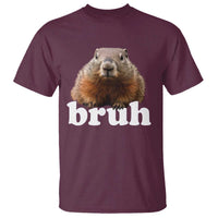 Bruh Groundhog T Shirt Funny Woodchuck Youth Teens Kids Slang - Wonder Print Shop