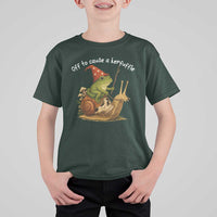 Whimsical Frog Wizard Meme T Shirt For Kid Off to Cause A Kerfuffle - Wonder Print Shop