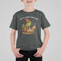 Whimsical Frog Wizard Meme T Shirt For Kid Off to Cause A Kerfuffle - Wonder Print Shop