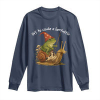 Whimsical Frog Wizard Meme Long Sleeve Shirt Off to Cause A Kerfuffle - Wonder Print Shop