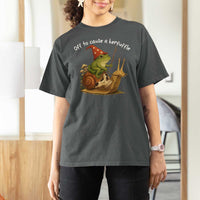 Whimsical Frog Wizard Meme T Shirt For Women Off to Cause A Kerfuffle - Wonder Print Shop