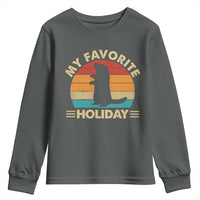 Groundhog Day Youth Sweatshirt My Favorite Holiday Retro Woodchuck - Wonder Print Shop