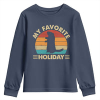 Groundhog Day Youth Sweatshirt My Favorite Holiday Retro Woodchuck - Wonder Print Shop