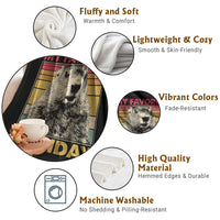 Groundhog Day Throw Blanket Retro My Favorite Holiday Retro Woodchuck