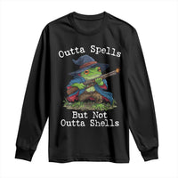 Wizard Frog Meme Long Sleeve Shirt Outta Spells But Not Outta Shells - Wonder Print Shop