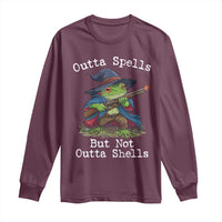 Wizard Frog Meme Long Sleeve Shirt Outta Spells But Not Outta Shells - Wonder Print Shop