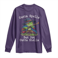 Wizard Frog Meme Long Sleeve Shirt Outta Spells But Not Outta Shells - Wonder Print Shop