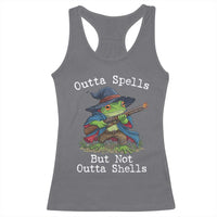 Wizard Frog Meme Racerback Tank Top Outta Spells But Not Outta Shells - Wonder Print Shop