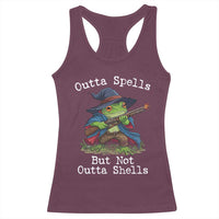 Wizard Frog Meme Racerback Tank Top Outta Spells But Not Outta Shells - Wonder Print Shop