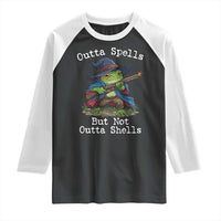 Wizard Frog Meme Raglan Shirt Outta Spells But Not Outta Shells - Wonder Print Shop