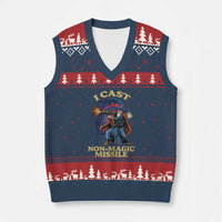 I Cast Non-Magic Missile Funny Wizard Parody Meme V-Neck Knit Sweater Vest - Wonder Print Shop