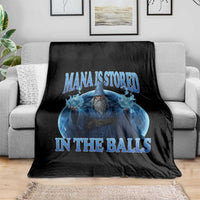 Funny Wizard Throw Blanket Mana is Stored in The Balls Magician Sorcerer Witcher - Wonder Print Shop
