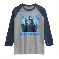 Funny Wizard Raglan Shirt Mana is Stored in The Balls Magician Sorcerer Witcher - Wonder Print Shop