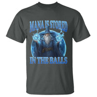 Funny Wizard T Shirt Mana is Stored in The Balls Magician Sorcerer Witcher - Wonder Print Shop