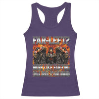 Funny Hard Skeleton Meme Bootleg Racerback Tank Top Far Left? More Like Farting - Wonder Print Shop