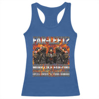 Funny Hard Skeleton Meme Bootleg Racerback Tank Top Far Left? More Like Farting - Wonder Print Shop
