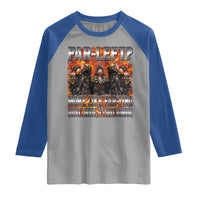 Funny Hard Skeleton Meme Bootleg Raglan Shirt Far Left? More Like Farting - Wonder Print Shop