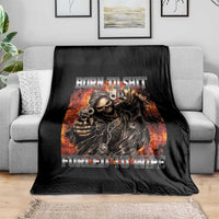 Funny Evil Skeleton Meme Throw Blanket Born to Shit Forced to Wipe - Wonder Print Shop
