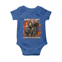 Funny Evil Skeleton Meme Baby Onesie Born to Shit Forced to Wipe - Wonder Print Shop