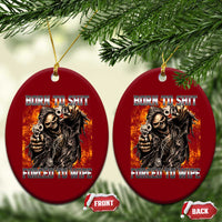Funny Evil Skeleton Meme Ceramic Ornament Born to Shit Forced to Wipe - Wonder Print Shop