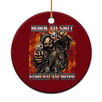 Funny Evil Skeleton Meme Ceramic Ornament Born to Shit Forced to Wipe - Wonder Print Shop