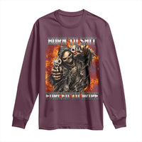 Funny Evil Skeleton Meme Long Sleeve Shirt Born to Shit Forced to Wipe - Wonder Print Shop