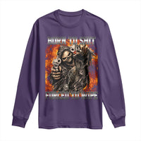 Funny Evil Skeleton Meme Long Sleeve Shirt Born to Shit Forced to Wipe - Wonder Print Shop
