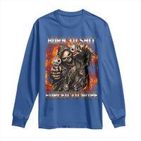 Funny Evil Skeleton Meme Long Sleeve Shirt Born to Shit Forced to Wipe - Wonder Print Shop