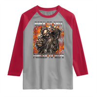 Funny Evil Skeleton Meme Raglan Shirt Born to Shit Forced to Wipe - Wonder Print Shop