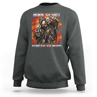 Funny Evil Skeleton Meme Sweatshirt Born to Shit Forced to Wipe - Wonder Print Shop