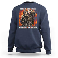 Funny Evil Skeleton Meme Sweatshirt Born to Shit Forced to Wipe - Wonder Print Shop