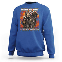 Funny Evil Skeleton Meme Sweatshirt Born to Shit Forced to Wipe - Wonder Print Shop
